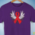 Winged Red Ribbon - World AIDS Day Premium Unisex T-Shirt - Purple