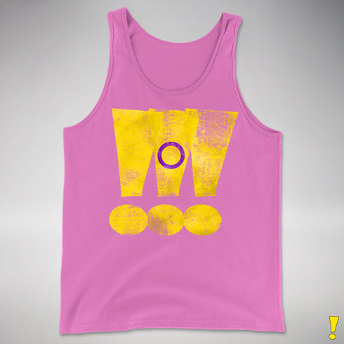 Intersex Pride Grunge Exclamation Points Premium Tank Top - Neon Pink