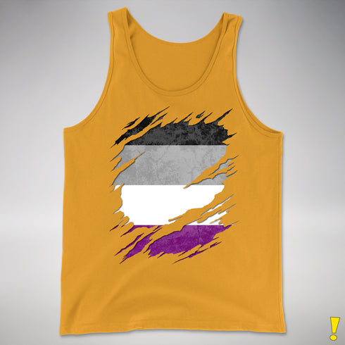Asexual Pride Flag Ripped Reveal Premium Tank Top - Gold
