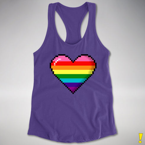 Gilbert Baker Original LGBTQ Gay Rainbow Pride 8-Bit Pixel Heart - Purple
