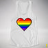 LGBTQ Pride8-Bit Pixel Heart Racerback Tank - White
