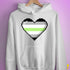 Agender Pride 8-Bit Pixel Heart Hoodie - White