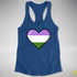 Genderqueer Pride 8-Bit Pixel Heart Racerback Tank - Royal