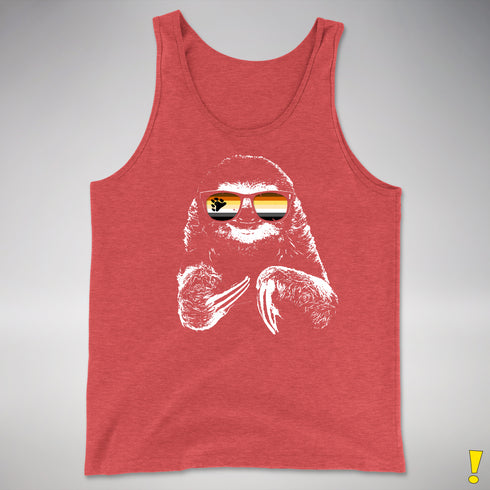 Pride Sloth Bear Pride Flag Sunglasses Premium Tank Top - Red Triblend
