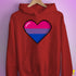 Bisexual Pride 8-Bit Pixel Heart Hoodie - Red