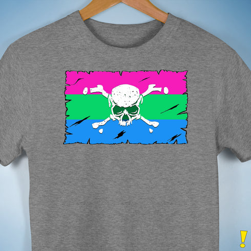 Polysexual Pride Pirate Flag Premium Unisex T-Shirt - Grey Heather
