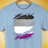 Asexual Pride Flag Ripped Reveal Premium Unisex T-Shirt - Baby Blue