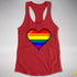 LGBTQ Pride8-Bit Pixel Heart Racerback Tank - Red