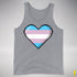 Transgender Pride Pixel Heart Premium Tank Top - Grey Heather
