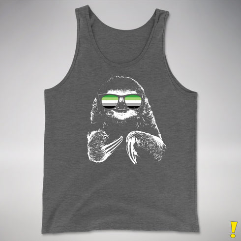 Pride Sloth Aromantic Flag Sunglasses Premium Tank Top - Deep Heather