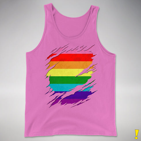 Original Gilbert Baker LGBTQ Gay Pride Flag Ripped Reveal Premium - Neon Pink