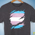 Transgender Pride Flag Ripped Reveal Premium Unisex T-Shirt - Dark Grey Heather