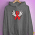 Winged Red Ribbon - World AIDS Day Hoodie - Grey Heather