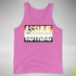 Assume Nothing Bear Pride Flag Premium Tank Top - Neon Pink