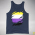 Nonbinary Pride Flag Ripped Reveal Premium Tank Top - Navy