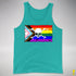 LGBTQ Progress Pride Pirate Flag Premium Tank Top - Teal
