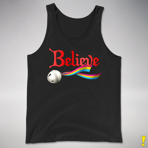 Believe Pansexual Pride Jingle Bell Premium Tank Top - Black