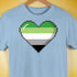 Aromantic Pride 8-Bit Pixel Heart Premium Unisex T-Shirt - Baby Blue
