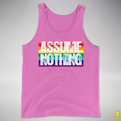 Assume Nothing Gilbert Baker Original LGBTQ Gay Pride Flag Premium - Neon Pink
