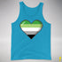 Aromantic Pride 8-Bit Pixel Heart Premium Tank Top - Neon Blue