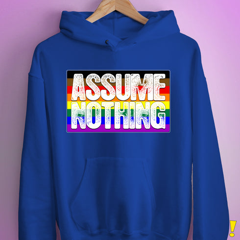 Assume Nothing Philly LGBTQ Gay Pride Flag Hoodie - Royal Blue