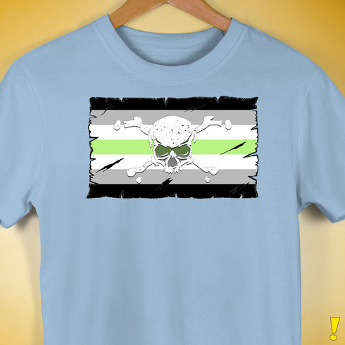 Agender Pride Pirate Flag Premium Unisex T-Shirt - Baby Blue
