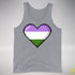 Genderqueer Pride Pixel Heart Premium Tank Top - Grey Heather