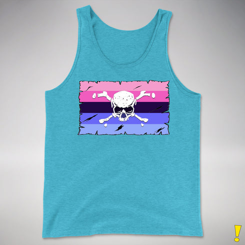 Omnisexual Pride Pirate Flag Premium Tank Top - Aqua Triblend