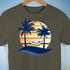 Genderqueer Pride Hammock Summer Beach Sunset Premium Unisex T-Shirt - Army
