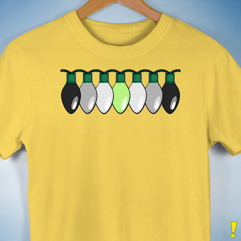 Agender Pride Christmas Lights Premium Unisex T-Shirt - Yellow