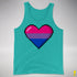 Bisexual Pride 8-Bit Pixel Heart Premium Tank Top - Teal