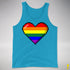 LGBTQ Pride8-Bit Pixel Heart Premium Tank Top - Neon Blue