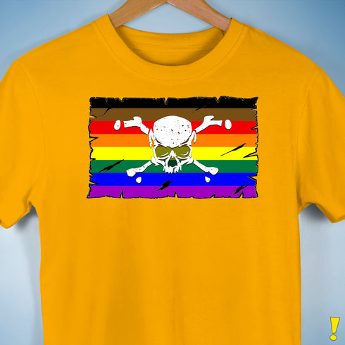 Philly LGBTQ Pride Pirate Flag Premium Unisex T-Shirt - Gold