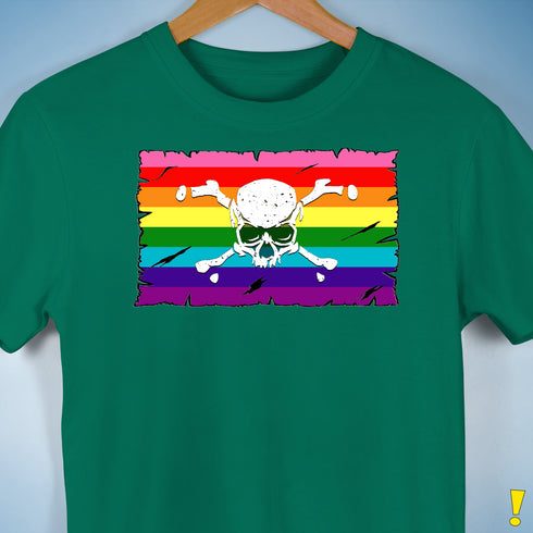 Gilbert Baker LGBTQ Pride Pirate Flag Premium Unisex T-Shirt - Kelly Green