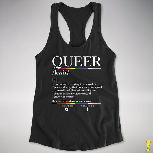 Queer Definition Women's Racerback Tank - Black