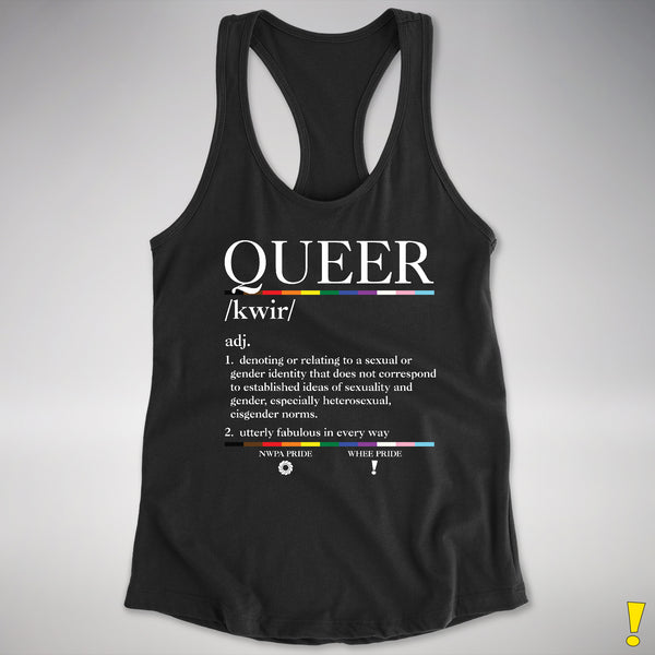 Queer Definition Women's Racerback Tank - Black
