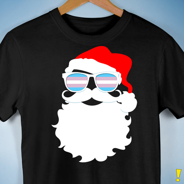 Santa’s Transgender Pride Flag Shades Premium Unisex T-Shirt - Black