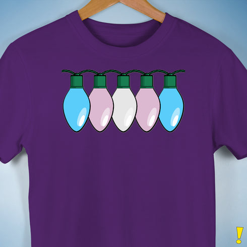 Transgender Pride Flag Christmas Lights Premium Unisex T-Shirt - Purple