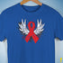 Winged Red Ribbon - World AIDS Day Premium Unisex T-Shirt - Royal Blue