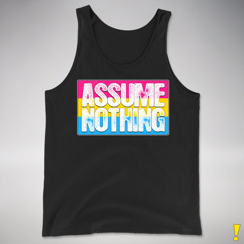 Assume Nothing Pansexual Pride Flag Premium Tank Top - Black