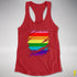 Original Gilbert Baker LGBTQ Gay Pride Flag Ripped Reveal Racerback - Red