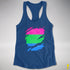 Polysexual Pride Flag Ripped Reveal Racerback Tank - Royal
