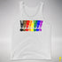 Distressed Philly LGBTQ Pride Whee! Exclamation Points Premium Tank - White