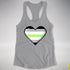 Agender Pride 8-Bit Pixel Heart Racerback Tank - Heather Grey