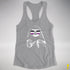 Pride Sloth Asexual Flag Sunglasses Women's Racerback Tank - Heather Grey