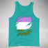 Genderqueer Pride Flag Ripped Reveal Premium Tank Top - Teal