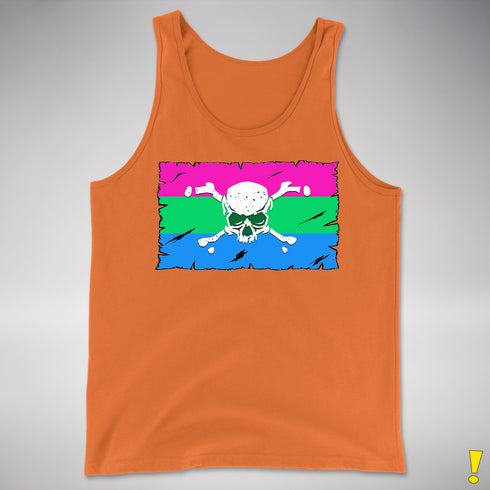 Polysexual Pride Pirate Flag Premium Tank Top - Orange