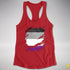 Asexual Pride Flag Ripped Reveal Racerback Tank - Red