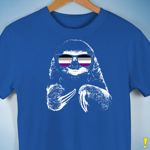 Pride Sloth Asexual Flag Sunglasses Premium Unisex T-Shirt - Royal Blue