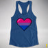 Bisexual Pride 8-Bit Pixel Heart Racerback Tank - Royal